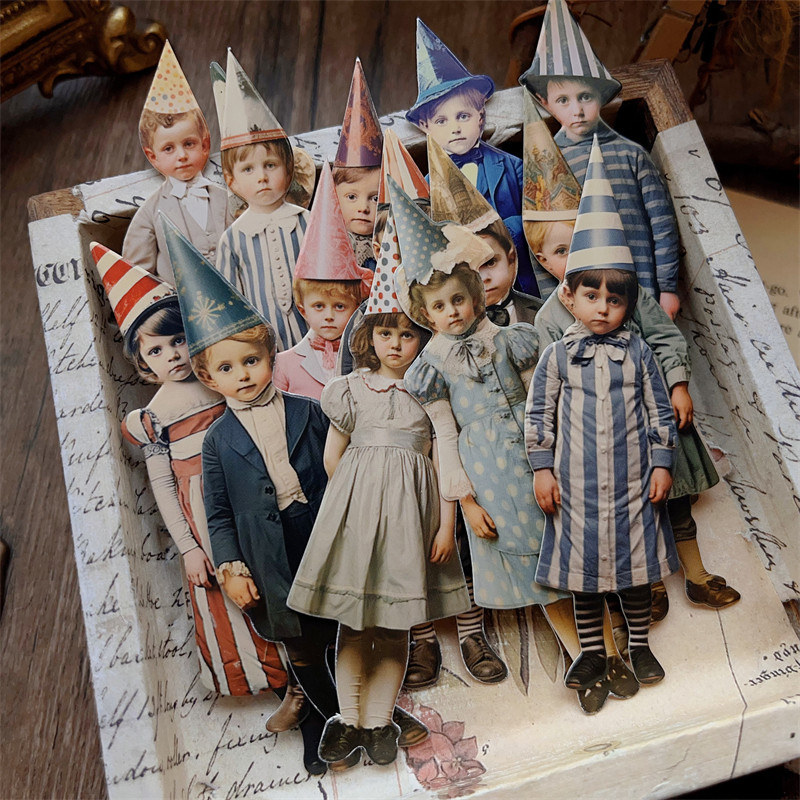 Vintage Collectible Dolls - 15Pcs Vintage Clown Party Children Paper