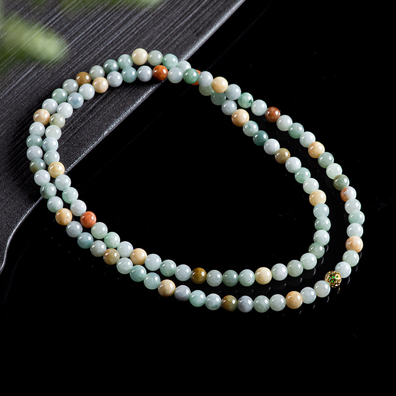 Vintage Necklace - Burmese Jadeite Beads Bracelet Necklace Real