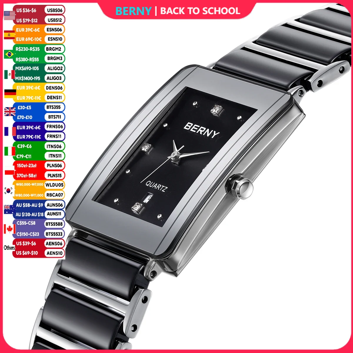 Vintage Collectible Watches - BERNY Ceramics Watches for Men Calendar