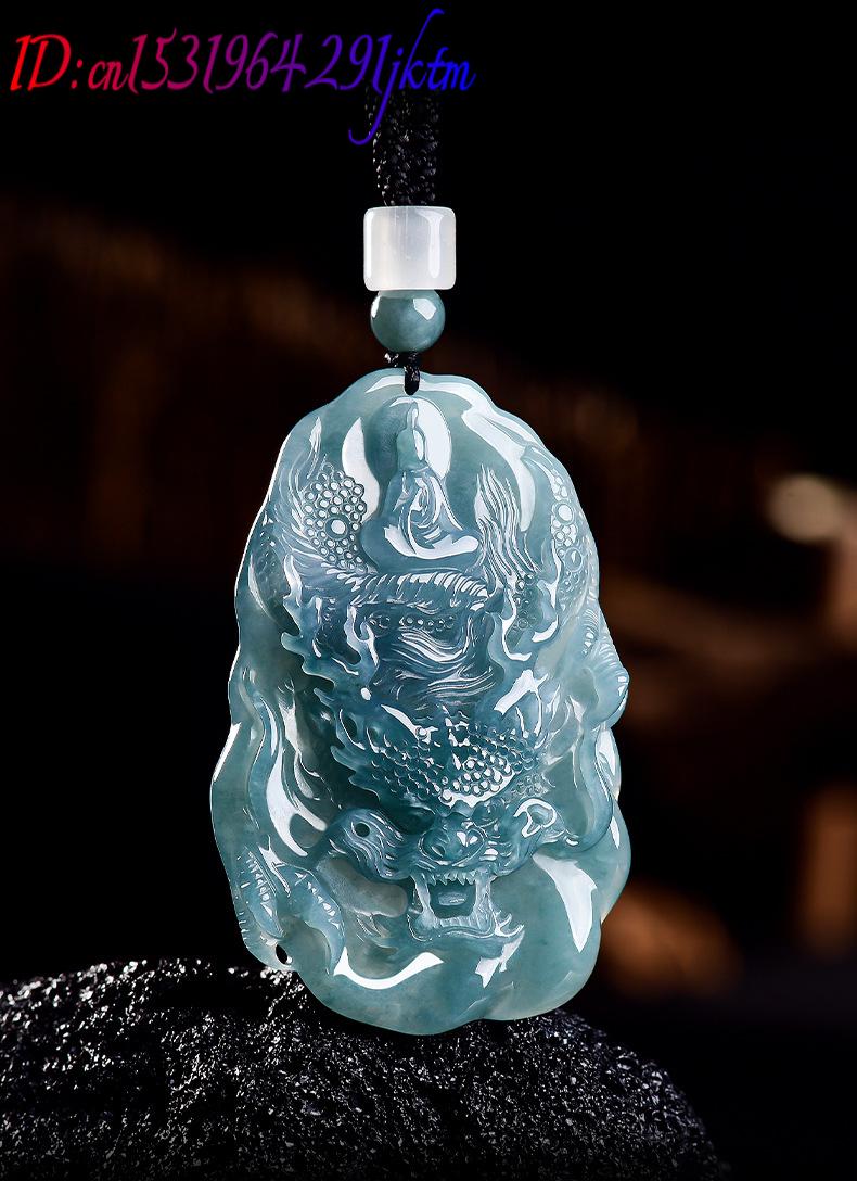 Natural Burmese Jadeite Dragon - Vintage Necklace recension och pris