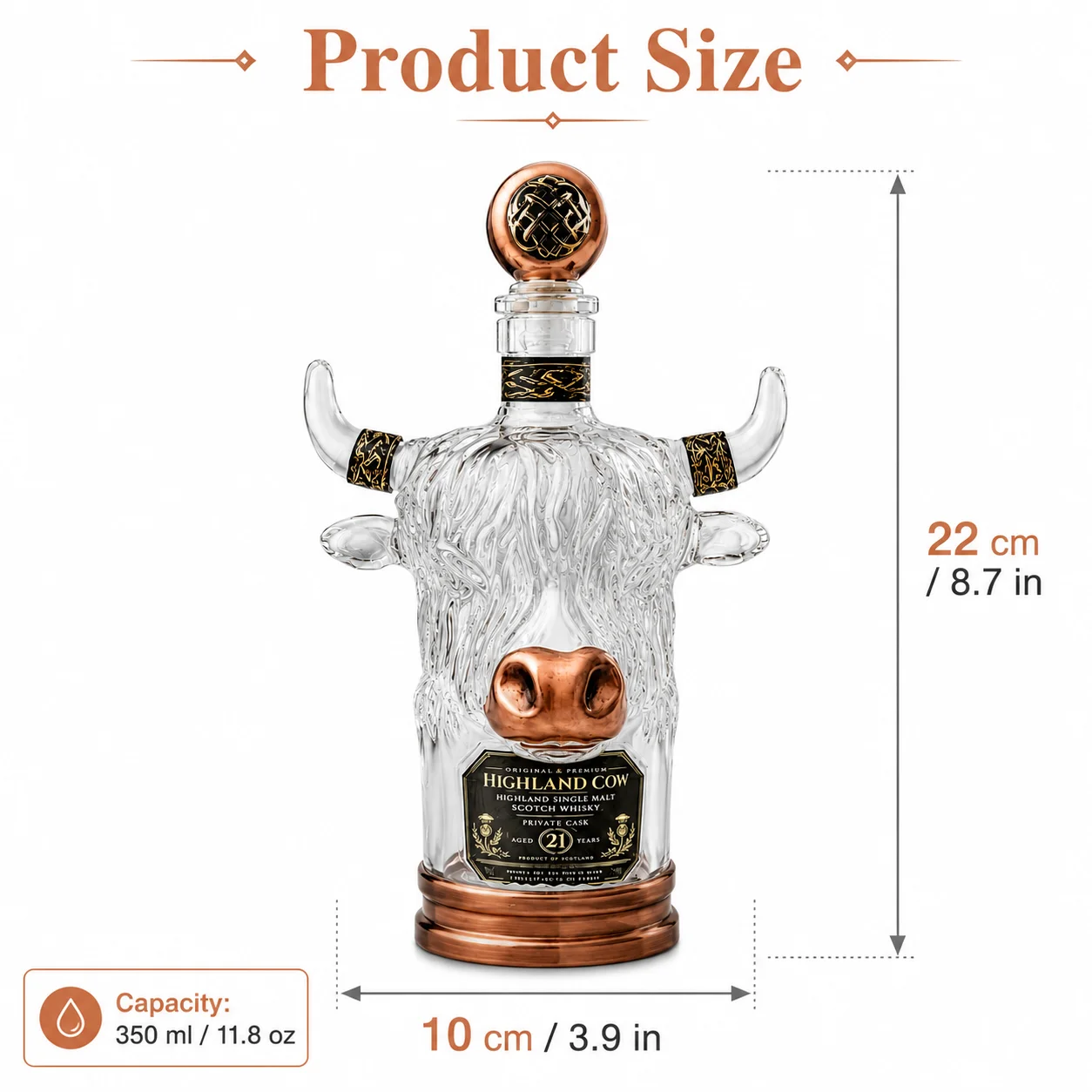 Novelty Highland Cow Glass Whi - Vintage Collectible Liquor Bottles recension och pris