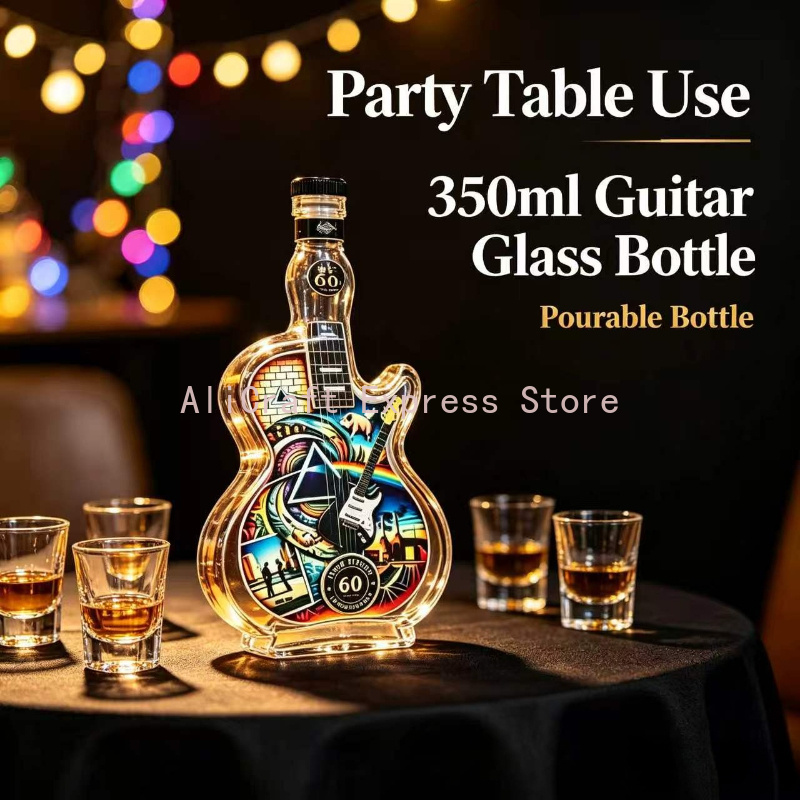 Vintage Rock Pattern Guitar Gl - Vintage Collectible Liquor Bottles recension och pris