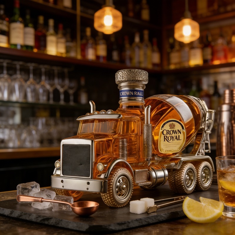 Vintage Truck Design Glass Whi - Vintage Collectible Liquor Bottles recension och pris