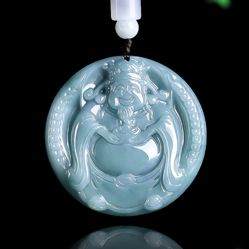 Burmese Jadeite God of Wealth  - Vintage Necklace recension och pris