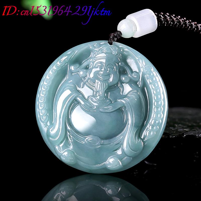 Burmese Jadeite God of Wealth  - Vintage Necklace recension och pris