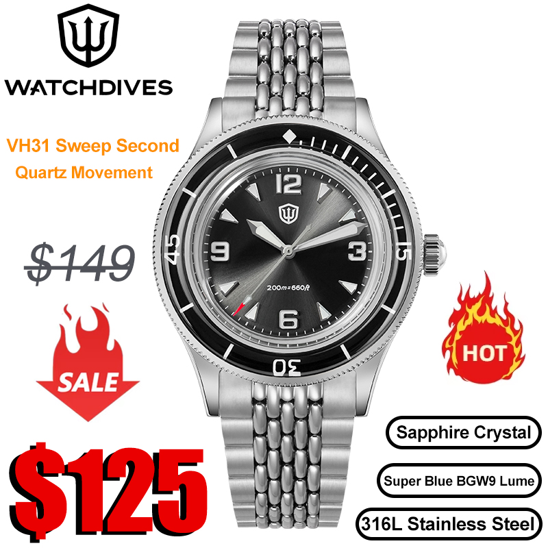 Watchdives WD50Q Watches VH31  - Vintage Collectible Watches recension och pris