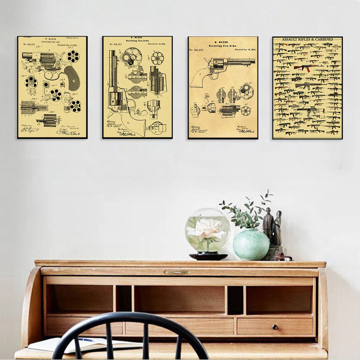 Famous Gun Collection Posters  - Vintage Collectible Guns recension och pris