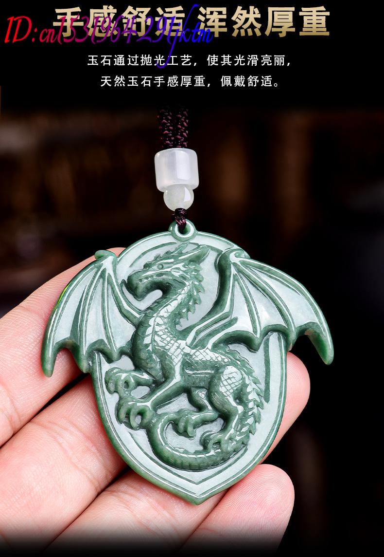 Natural Burmese Jadeite Dragon - Vintage Necklace recension och pris