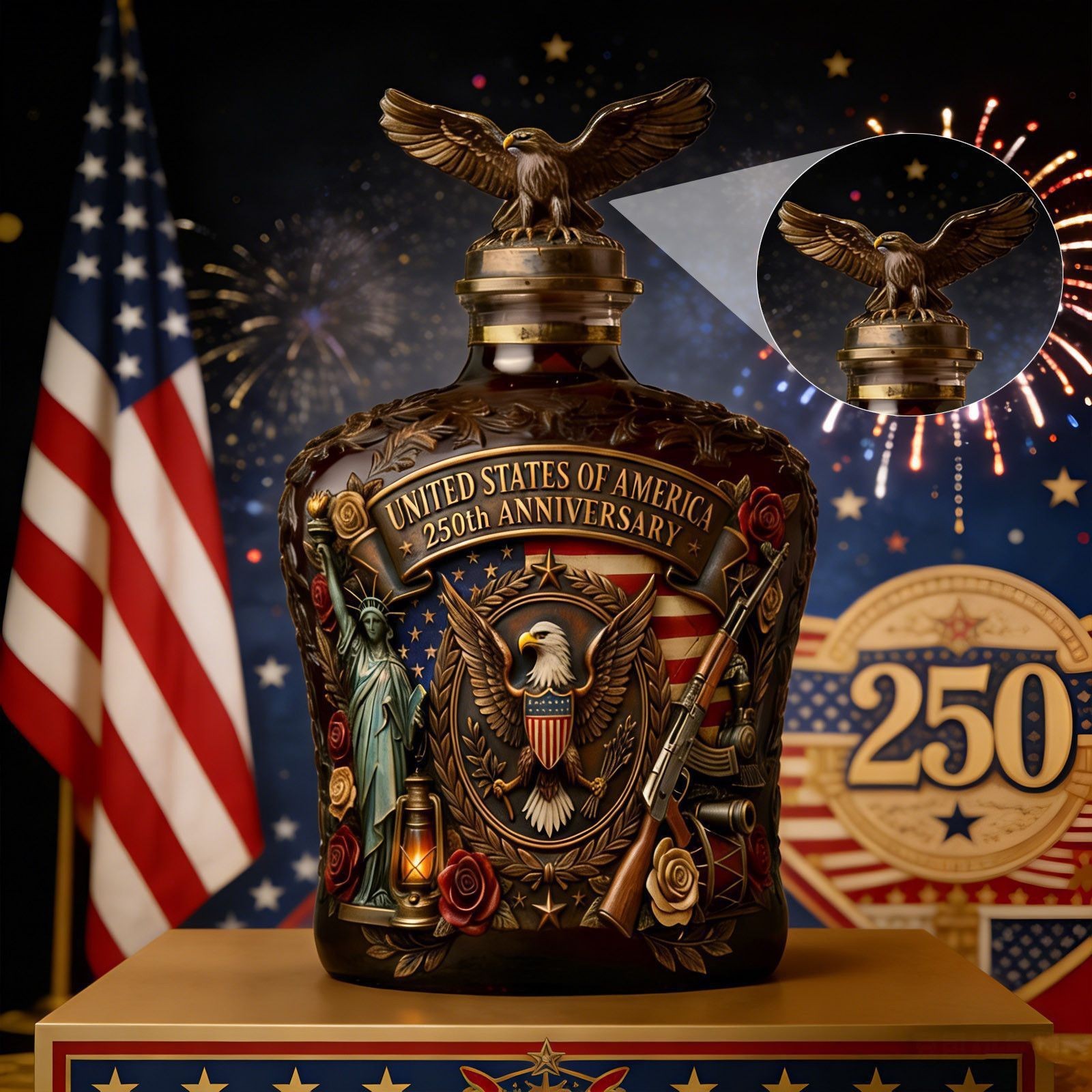 Vintage American Freedom Eagle - Vintage Collectible Liquor Bottles recension och pris